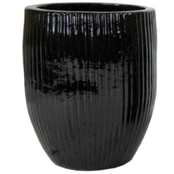 Portly Tall Egg Rib - Shiny Black - D50H60 Cm [pallet]