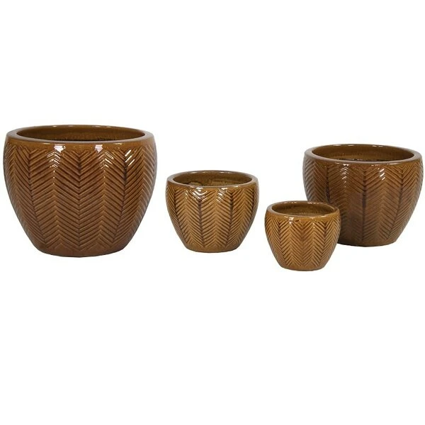 Portly Egg Fishbone - Honey - D46H33 Cm 3 Portly Egg Fishbone - Honey - D46H33 Cm - Afbeelding 3