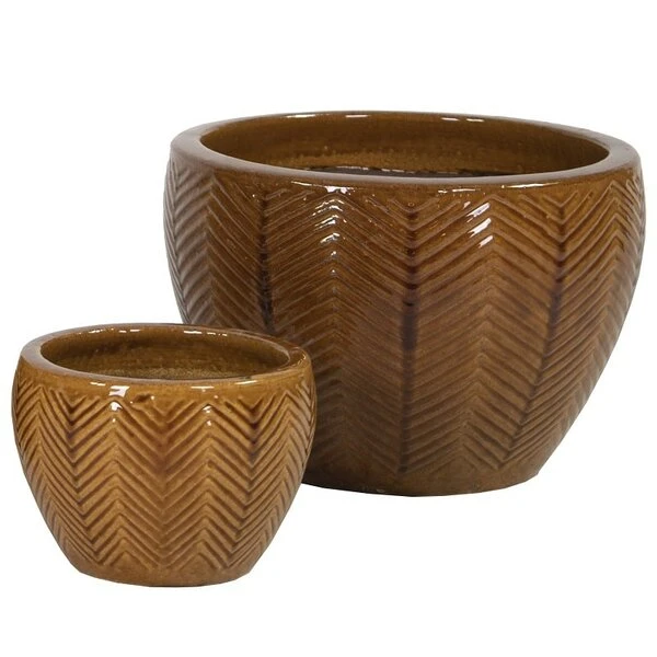 Portly Egg Fishbone - Honey - D30H20 Cm 1 Portly Egg Fishbone - Honey - D30H20 Cm