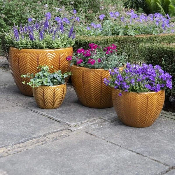 Portly Egg Fishbone - Honey - D30H20 Cm 2 Portly Egg Fishbone - Honey - D30H20 Cm - Afbeelding 2